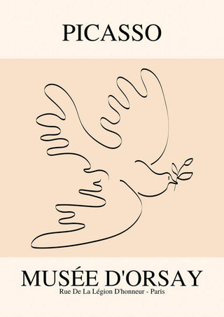Picasso inspired bird of peace poster