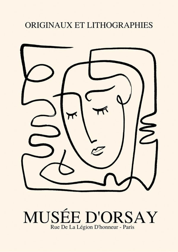 Póster de caras imaginarias inspirado en Picasso