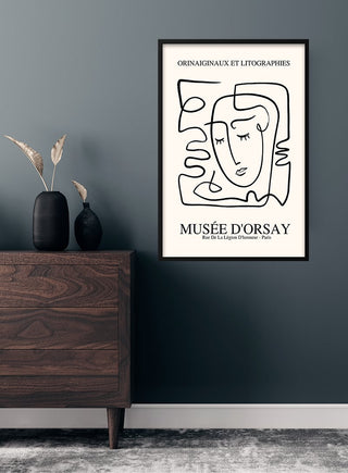 Póster de caras imaginarias inspirado en Picasso