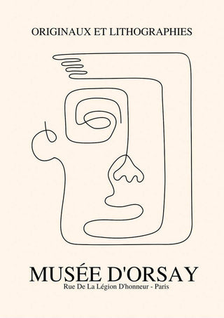 Póster de impresión de rostro inspirado en Picasso