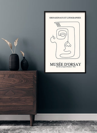 Póster de impresión de rostro inspirado en Picasso