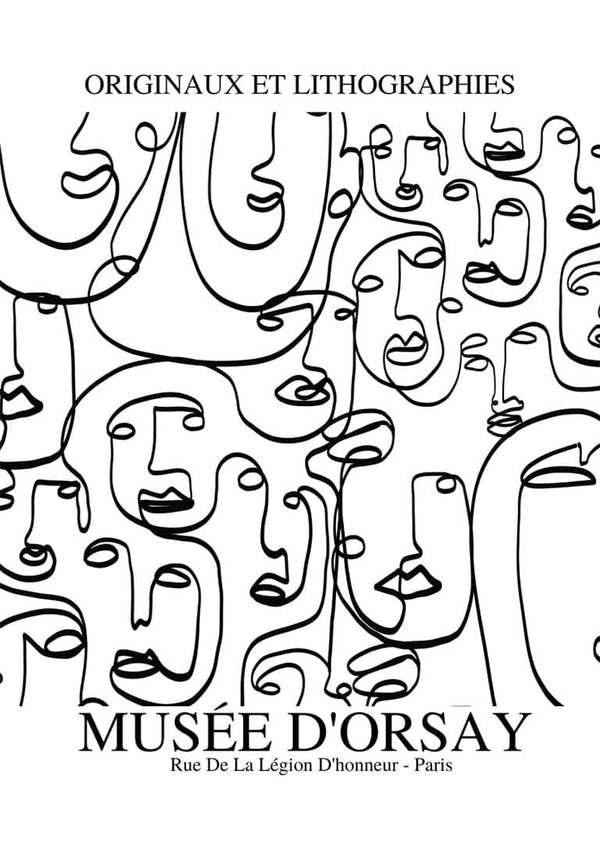 Póster de caras imaginarias inspirado en Picasso