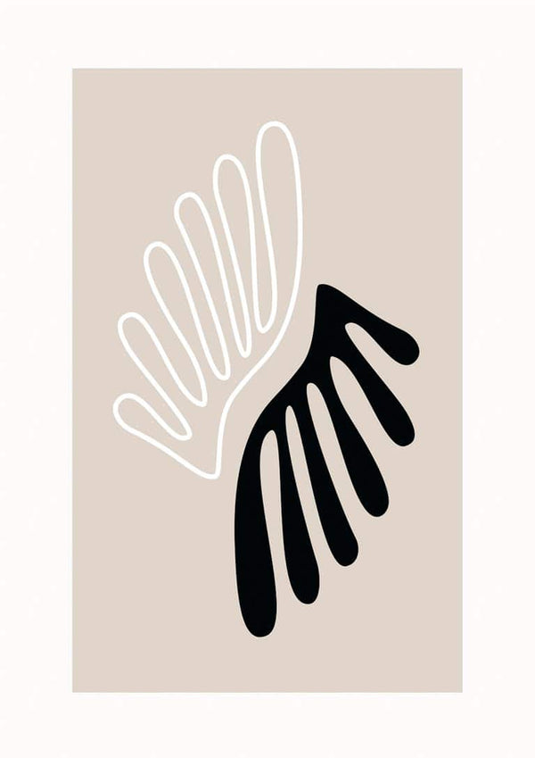 Póster de coral en blanco y negro para el salón