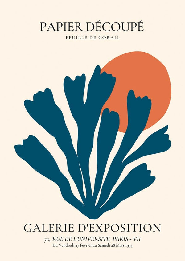 Póster Blue Coral Decoupe