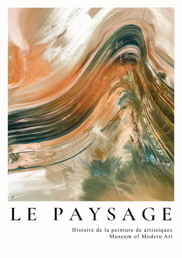 Abstract landscape painting with swirling earthy tones, featured on the cover of Le Paysage art history book.
