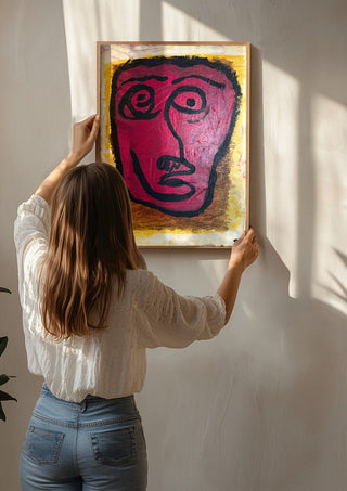 Livrädd by RR being hung on a sunlit wall