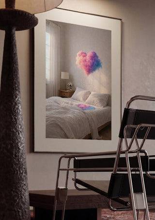 A Private Weather by Haris Delic framed in a dim room beside a tubular steel chair