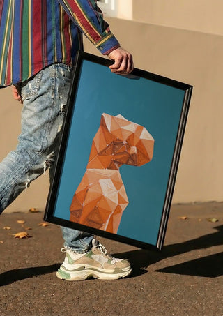 Up by Linor Citaku carried in a black frame along a sunny street