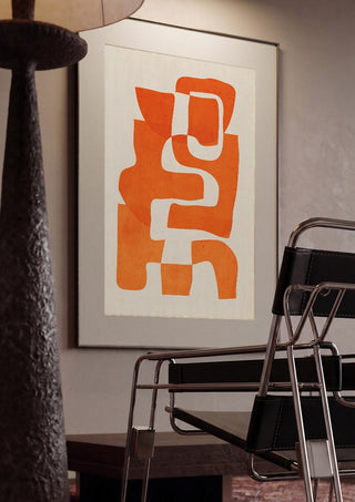 Abstract Art 55 - 7 by ThingDesign framed in a dim room beside a tubular steel chair