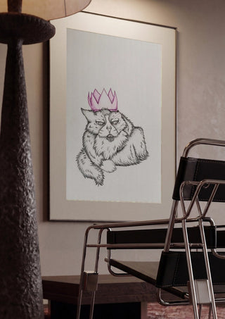 King Tony the cat by CarolineV framed in a dim room beside a tubular steel chair