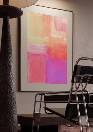 soft atmospheric composition by Iris Lehnhardt framed in a dim room beside a tubular steel chair
