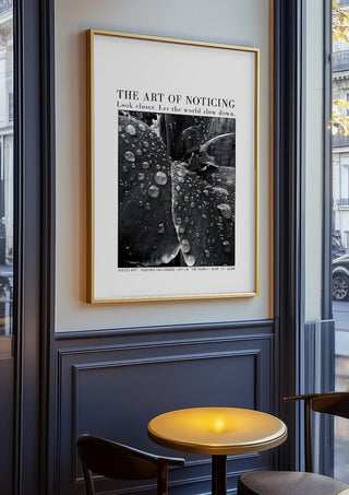 after the rain II by hazelart in an oak frame on a panelled café wall