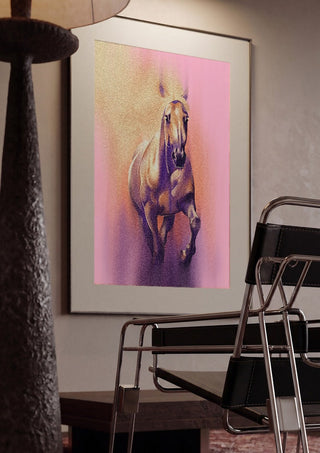 Wild by Sabrina Rosenblatt framed in a dim room beside a tubular steel chair