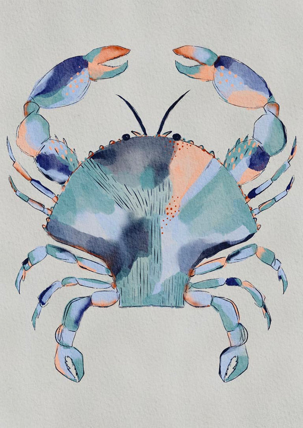 Pintura costera de cangrejo azul - Nikita Jariwala