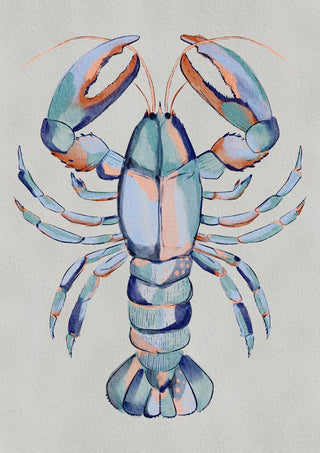 Langosta azul en acuarela - Nikita Jariwala