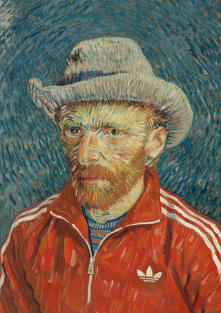 Neo Vincent by Dikhotomy — Van Gogh's self-portrait wearing a red Adidas track jacket