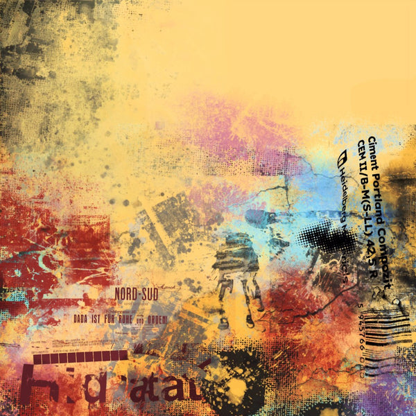 Nord-Sud by Dada - warm yellow breaking into red and turquoise half-tone screens around a Dada masthead