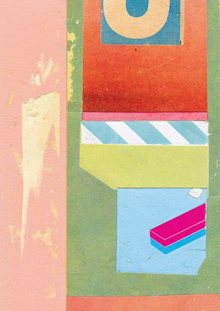 Bubble Gum by Kareem Rizk - a pink band and olive green ground with striped paper and a magenta bar