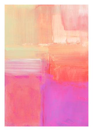 soft atmospheric composition by Iris Lehnhardt - pink and magenta blocks under pale yellow and coral