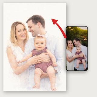 Retrato en acuarela - Póster personalizado
