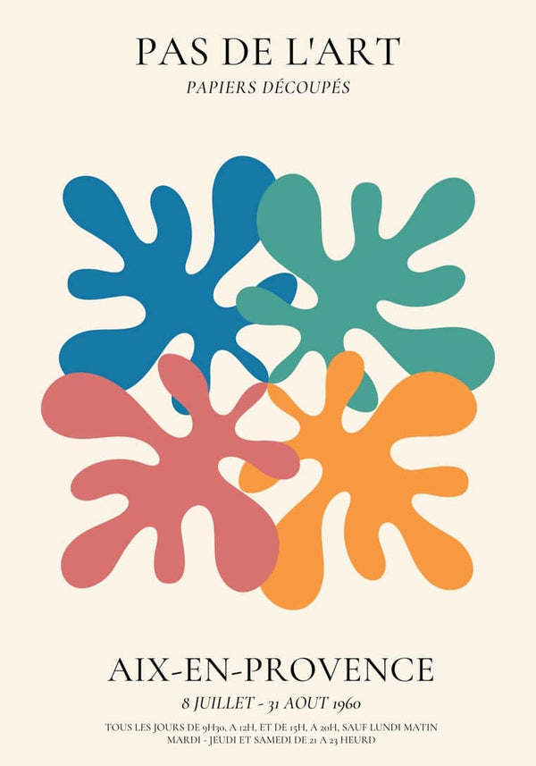Póster de hojas de otoño inspirado en Matisse