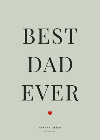 Best Dad Ever personalised poster – Sage