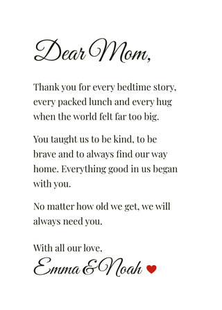 Dear Mom personalised letter poster – White