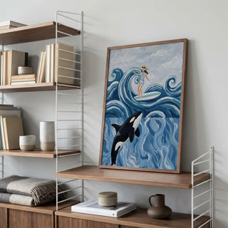 Chica surfista y orca - HUGO
