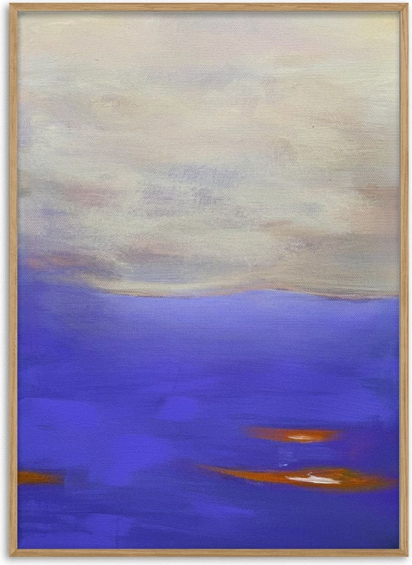 Violet Sea by Marina Agre - deep violet-blue water under a soft cream sky