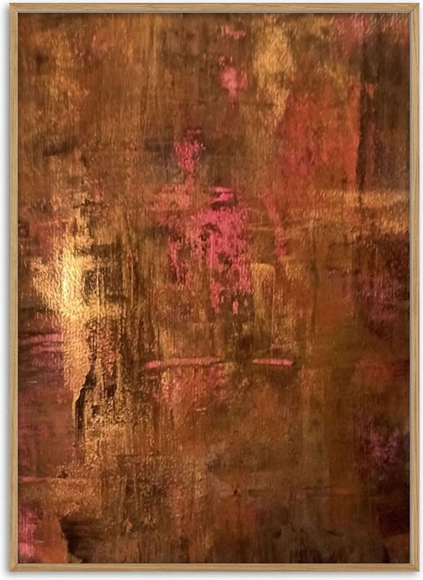 Copper and Rose by Kristof ellertz - a scraped field of copper and bronze with rose pink