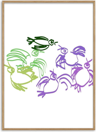 Birds in Green and Purple - Eva Hartman