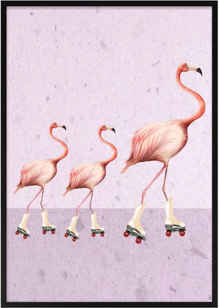 flamingos rollerskate familly - Coco de Paris