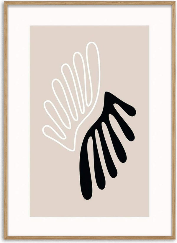 Póster de coral en blanco y negro para el salón