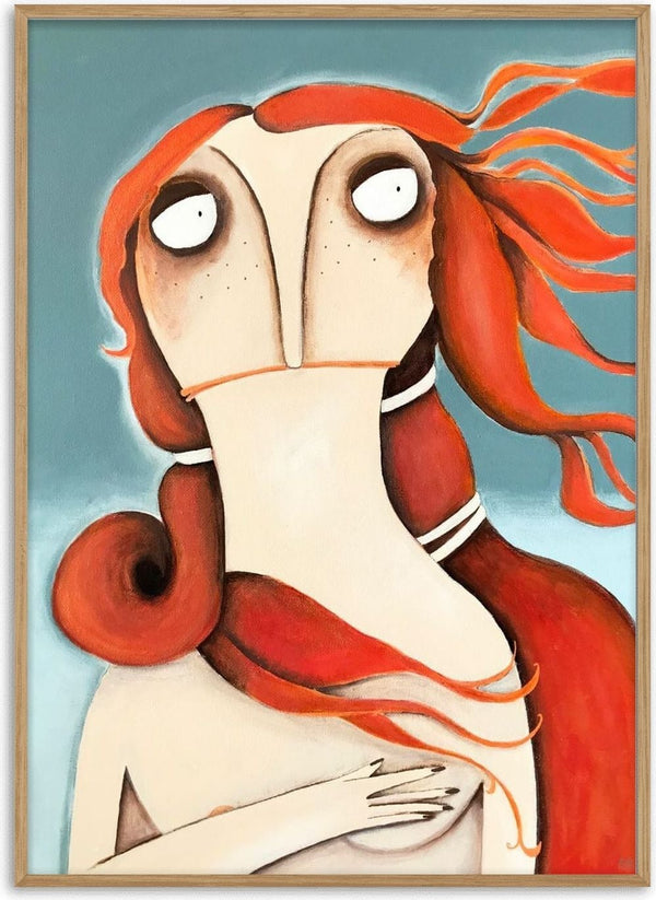 Die Venus by lacaluna - a red-haired figure with crossed arms against pale blue