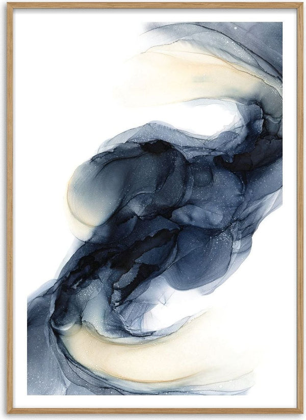 Frozen Light by Anna Dormir - a band of deep navy ink with cream and gold across a white ground