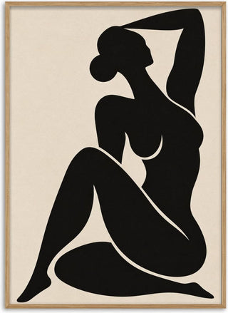 Henri Matisse Inspired – Abstract Black Nude Woman | Modern Minimalist Female Figure, Contemporary Wall Art - TimlessArtworks