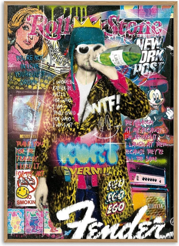 Artwork for Kurt 2 by Ricardo Noble, showing a man in sunglasses and leopard print suit amid vibrant pop art.