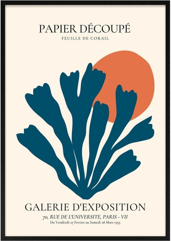 Póster Blue Coral Decoupe