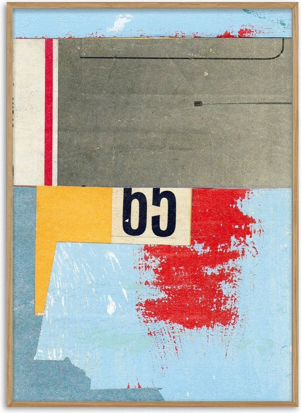 No.65 by Kareem Rizk - grey card and a yellow step beside the number 65 on pale blue