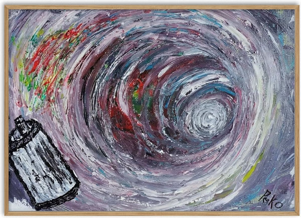Oltre l'immaginazione - Beyond imagination by PeKo - a vortex of white, red, blue and green