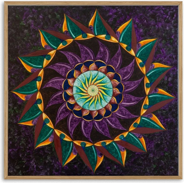 ShamanVision by Eledina - a mandala in purple, teal and orange around a pale sun
