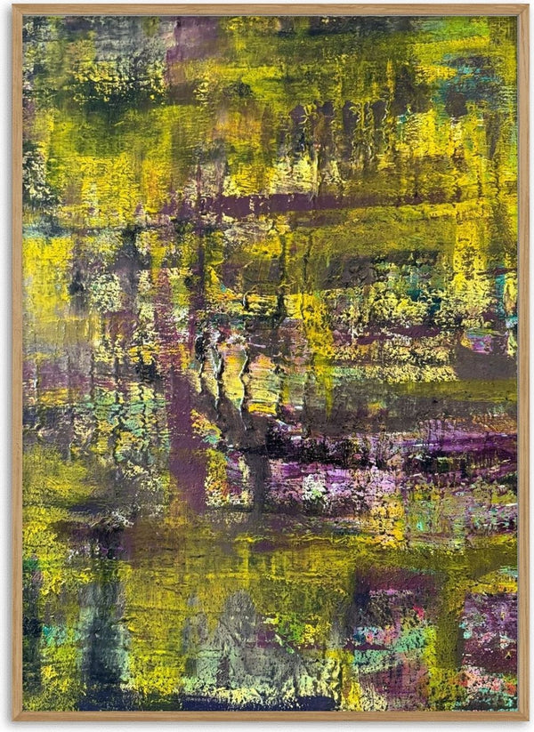 Sonnenschein by Sophie Schillen - acid yellow dragged over a plum ground