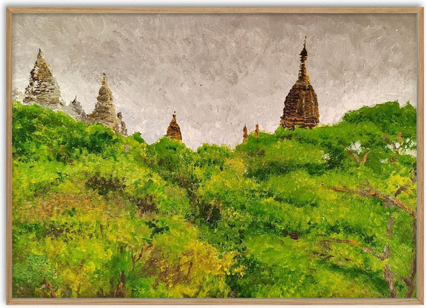 Temple jungle by GAHO - golden temple spires rising from dense green jungle