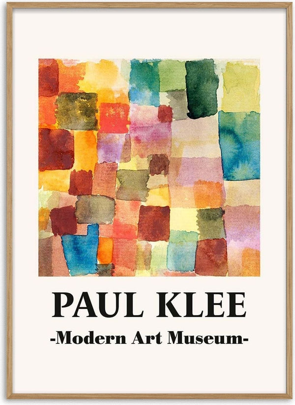 Abstract watercolor blocks in varied colors from Untitled 1914 by Paul Klee displayed on the product page.