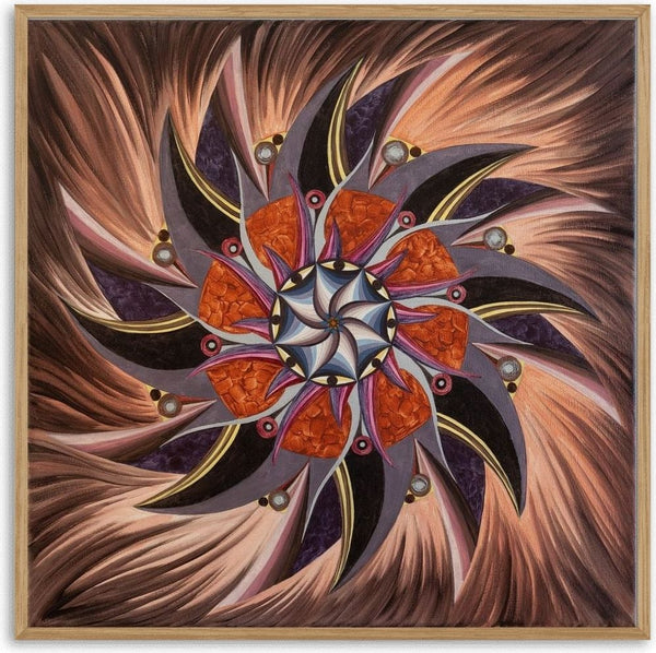 WarriorPower by Eledina - a blade-petalled mandala in copper, crimson and grey