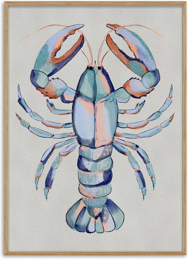 Langosta azul en acuarela - Nikita Jariwala